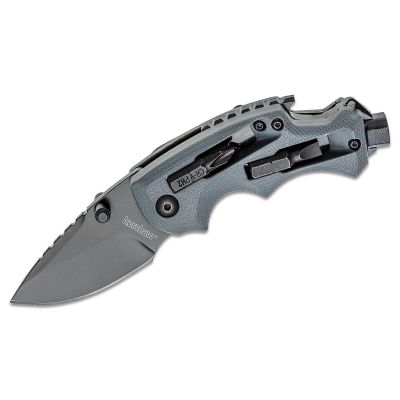 KER8720 image(0) - Kershaw Shuffle DIY Multifunction Manual Open Inset Liner Lock Drop Point Blade EDC Folding Pocket Knife - Gray