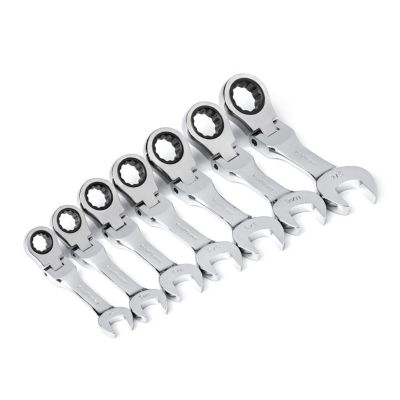 KDT9570 image(0) - GearWrench 7 Piece 72-Tooth 12 Point Stubby Flex Head Ratcheting Combination SAE Wrench Set