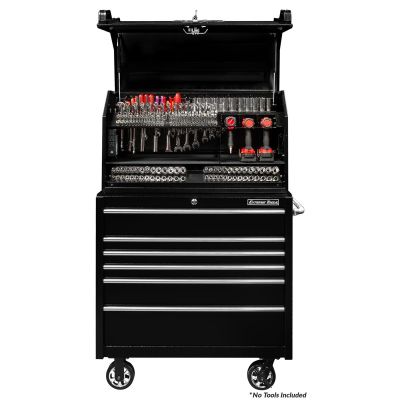 EXTPWSRC4120TK image(0) - Extreme Tools PWS Series 41in W x 20in D Extreme Portable Workstation and 41in W x 25in D 6-Drawer Roller Cabinet Combo, Textured Black