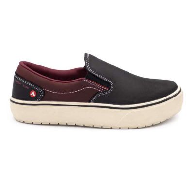 FSIAW7050-8.5B image(0) - Airwalk AIRWALK - VENICE - Women's Leather Slip On - CT|EH|SF|SR - Black / Tawny Port - Size: 8.5 - B - (Medium)