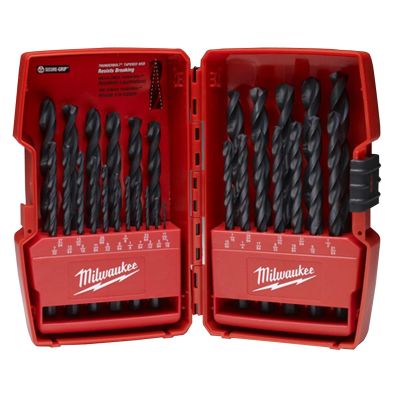 MLW48-89-2802 image(0) - Milwaukee Tool THUNDERBOLT BLACK OXIDE JOBBER LENGTH 29-PC DRILL BITS IN CASE