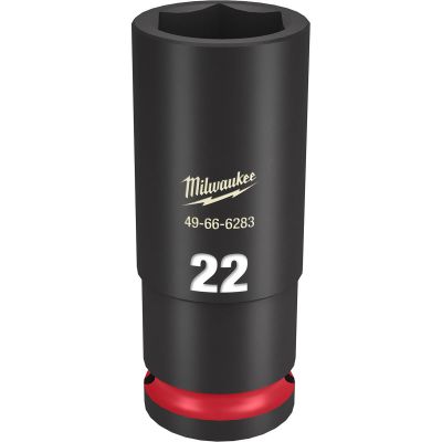 MLW49-66-6283 image(0) - Milwaukee Tool SHOCKWAVE Impact Duty  1/2"Drive 22MM Deep 6 Point Socket