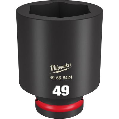 MLW49-66-6424 image(0) - Milwaukee Tool SHOCKWAVE Impact Duty  3/4"Drive 49MM Deep 6 Point Socket