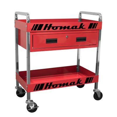 HOMRD06030210 image(0) - Homak Manufacturing Metal Service Cart-Red 30 in. 1-Drawer