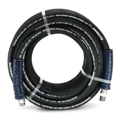 BLBPW3806 image(0) - BluBird BluShield Aramid Braided 3/8" Rubber Pressure Washer Hose 4100PSI Heavy Duty Lightweight - 6 Feet