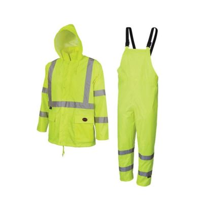 SRWV1080360U-M image(0) - Pioneer Pioneer - 150D Oxford Poly/PVC Waterproof Rainsuit - Hi-Viz Yellow/Green - Size Medium