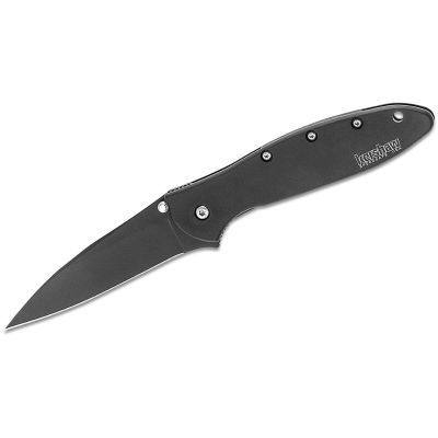 KER1660CKT image(0) - Kershaw Leek Assisted Open Frame Lock Drop Point Blade EDC Folding Pocket Knife - Black