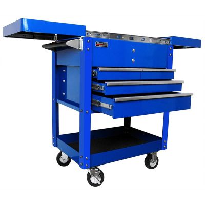 HOMBL06030341 image(0) - Homak Manufacturing  34" One Drawer Flip Top Service Cart Blue