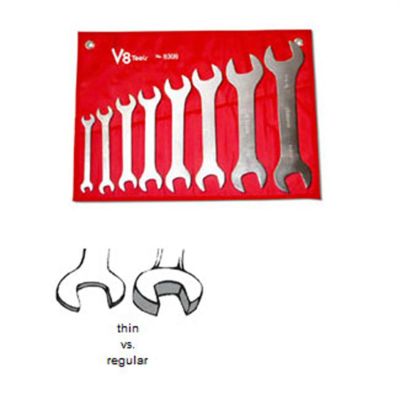 V8T8308 image(0) - V-8 Tools 8PC SUPER THIN WRENCH SET, SAE