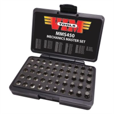 VIMMMS450 image(0) - VIM Tools Elite 50 Piece Mechanics Master Set, All 1/4 Inch Drive And 20 mm OAL, TORX, TORX Plus, XZN Hex Flat Philips