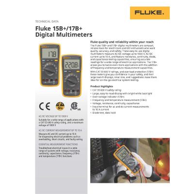 FLU17BPLUS image(3) - Fluke 17B+ Digital Multimeter Basic DMM W/Temperature, CAT III