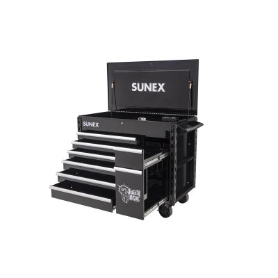 SUN8065PCBK image(0) - SUNEX Juic-d Box 7 Drawer Power Cart w/Dedicated power tool storage and Power