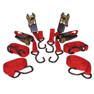 KTI73870 image(0) - K Tool International Tie Down 4PK 1 IN X 15FT Ratcheting