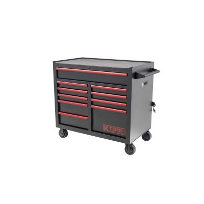 KTI75132 image(0) - K Tool International Tool Box 41 Inch Premium 10 Drawer Double Bay 1,000 Pound (Matte Black)