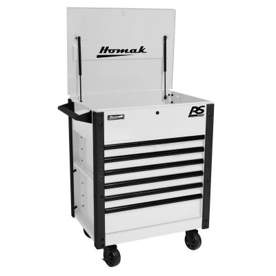 HOMWH06035247 image(0) - Homak Manufacturing 35 in. Pro Series 7-Drawer Service Cart, White