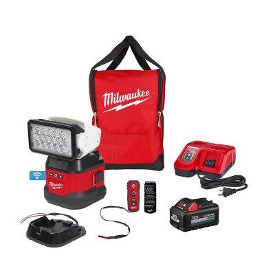 MLW2123-21HD image(0) - Milwaukee Tool M18 Utility Remote Control Search Light Kit w/ Portable Base