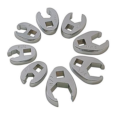 SUN9708 image(0) - Sunex 8PC SAE FLARE CROWFOOT WRENCH SET 3/8"-7/8"