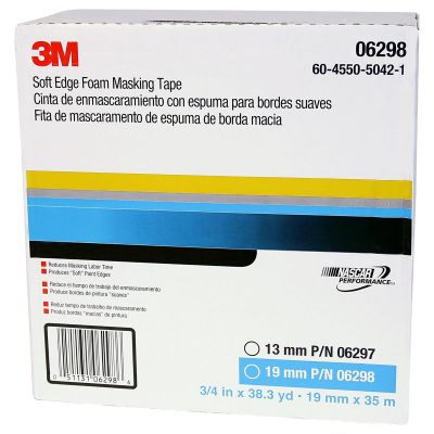 MMM6298 image(0) - 3M TAPE SOFT EDGE FOAM MASKING 3/4" 27.3YDS