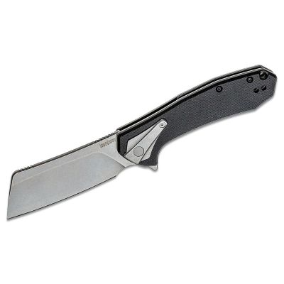 KER3455 image(0) - Kershaw Bracket Assisted Open Frame Lock Cleaver Blade EDC Folding Pocket Knife - Black