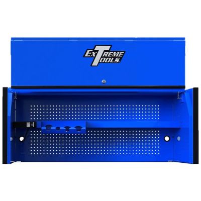 EXTDX552501HCBLBK image(0) - Extreme Tools DX Series 55in W x 25in D Extreme Power Workstation Hutch Blue with Black Handle and Trim