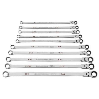 KDT86142 image(0) - GearWrench 10 Piece 120XP Universal Spline XL Flex Head GearBox Ratcheting SAE Wrench Set