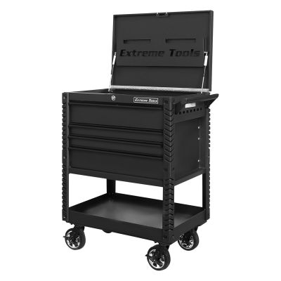 EXTEX3304TCMBBK image(0) - Extreme Tools 33" 4-Drawer Deluxe Tool Cart w/Bumpers, Matte Bla