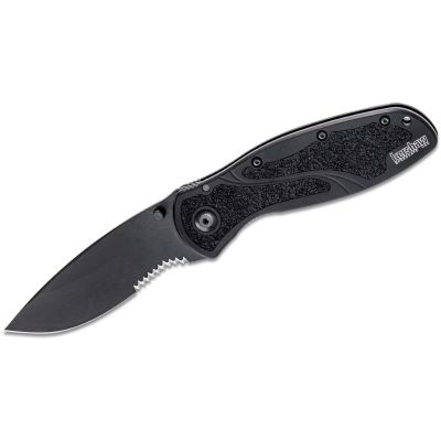 KER1670BLKST image(0) - Kershaw Blur-Serrated Assisted Open Inset Liner Lock Do-it-All Blade EDC Folding Pocket Knife - Black