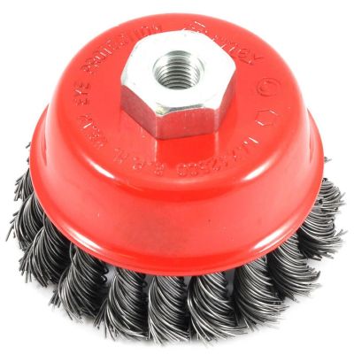 FOR72782 image(0) - Forney Industries Cup Brush, Knotted, 2-3/4 in x .020 in x M10 x 1.25 Arbor