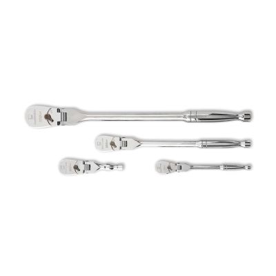 KDT81230P image(0) - GearWrench 4 Piece 1/4 Inch, 3/8 Inch & 1/2 Inch Drive 120XP Flex Head Teardrop Ratchet Set