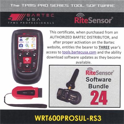 BATWRT600PROSULRS3E image(0) - Bartec USA 3 Year Software License for the Tech600PRO w/ 24 RITE-SENSORS