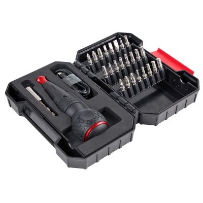 VES220USB-25U image(0) - Vessel Tools Rechargeable Ball Grip Screwdriver with 25-pc Bit Set