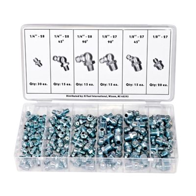 KTI00074 image(0) - K Tool International 110-pc Hydraulic Grease Fitting Assortment