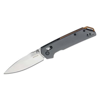 KER2038 image(0) - Kershaw Iridium Manual Open DuraLock Spear Point Blade EDC Folding Pocket Knife - Gray