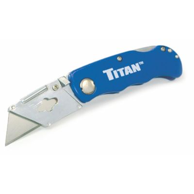 TIT11018 image(0) - TITAN BLUE FOLDING POCKET UTILITY KNIFE