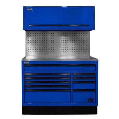 HOMBLCTS54002 image(0) - Homak Manufacturing 54 in. CTS Centralized Tool Storage with Tool Board Back Splash Set, Blue