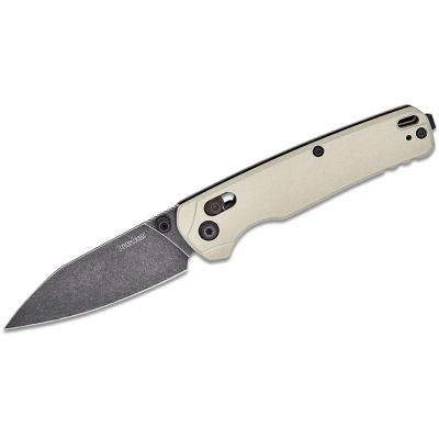 KER6105 image(0) - Kershaw Bel Air Manual Open DuraLock MagnaCut Reverse Tanto Blade EDC Folding Pocket Knife with BlackWash Finish - Bright Nickel