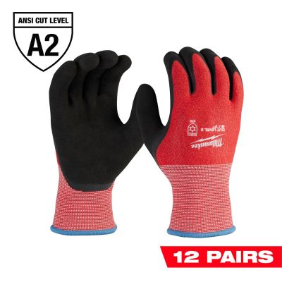 MLW48-73-7920B image(0) - Milwaukee Tool 12-Pack Cut Level 2 Winter Dipped Gloves - S