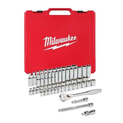 MLW48-22-9008 image(0) - Milwaukee Tool 3/8" Drive 56pc Ratchet & Socket Set - SAE & Metric