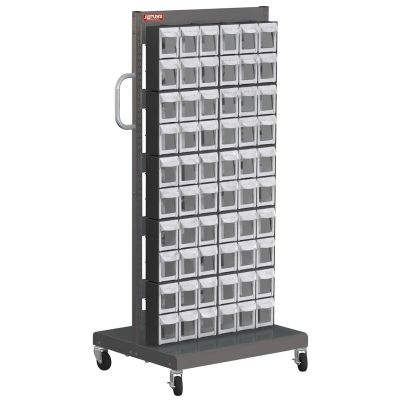 LDS1010544 image(0) - LDS (ShopSol) Mobile Parts Cart - Flip Out Bin, 60 Bins