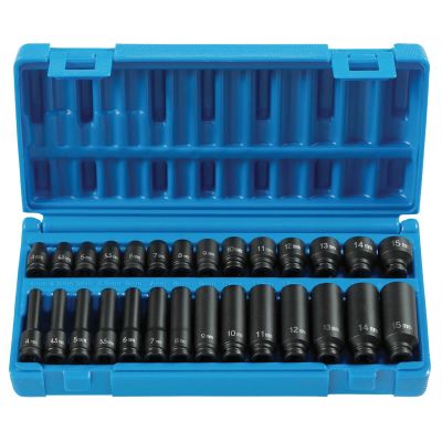 GRE9728M image(0) - Grey Pneumatic 1/4"Dr 28pc Std & Deep Metric Master Set