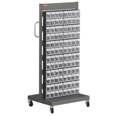 LDS1010542 image(0) - LDS (ShopSol) Mobile Parts Cart - Flip Out Bin, 96 Bins