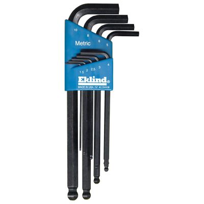 EKL13609 image(0) - Eklind Tool Company HEX KEY SET 9 PC BALL END METRI LNG 1.5-10MM