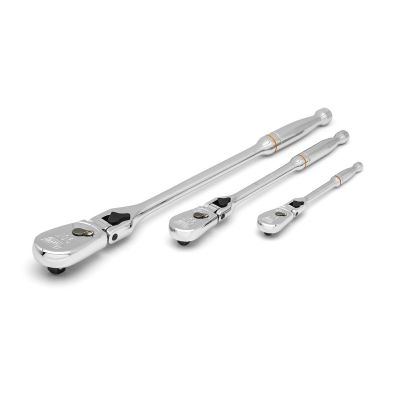 KDT81276T image(0) - GearWrench 3 Piece 1/4 Inch, 3/8 Inch & 1/2 Inch Drive 90-Tooth Locking Flex Head Teardrop Ratchet Set