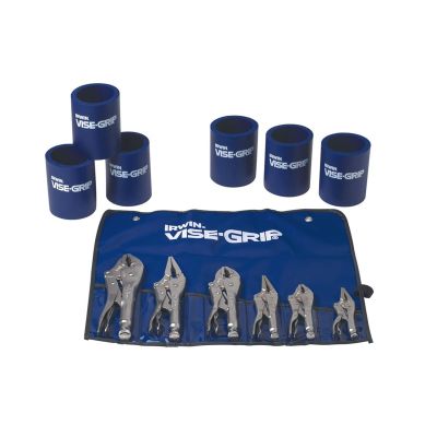 VGP641KB image(0) - Vise Grip 641KB - 6 Piece 4 Inch to 10 Inch Metal Handle Long Nose/Straight/Curved/V/ Jaws Locking Pliers Set