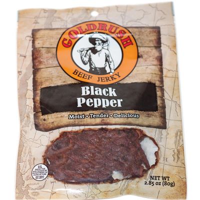 GRJ72128 image(0) - Gold Rush Jerky Black Peppered 2.85 oz. Beef Jerky - 12 Count (3 lbs.)