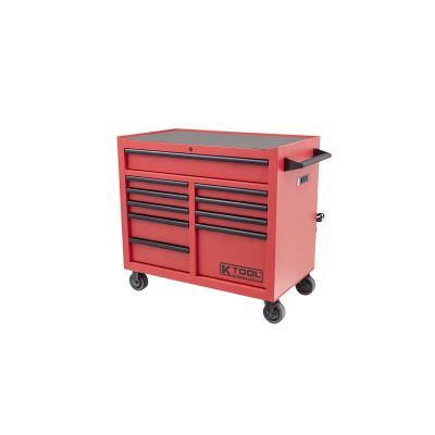 KTI75133 image(0) - K Tool International Tool Box 41 Inch Premium 10 Drawer Double Bay 1,000 Pound (Matte Red)