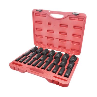 KTI38202 image(0) - K Tool International Socket Set Metric Impact 1/2 in. Deep 26 Piece