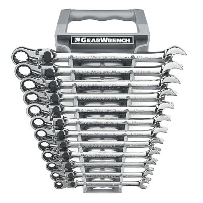 KDT85698 image(0) - GearWrench 12 Piece 72-Tooth 12 Point XL Locking Flex Head Ratcheting Combination Metric Wrench Set