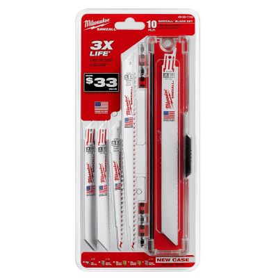 MLW49-22-1110 image(0) - Milwaukee Tool SAWZALL General Purpose 10pc Blade Set