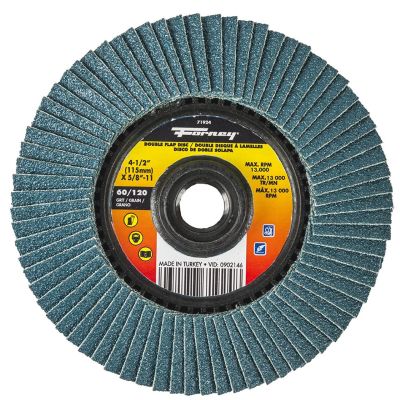 FOR71924 image(0) - Forney Industries Double Sided Flap Disc, 60/120 Grits, 4-1/2 in